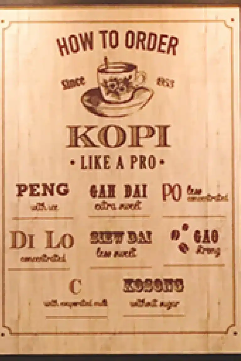 tasting the original kopi coffee in singapore