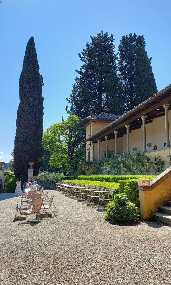 Outdoor café and terrace view at Bardini Gardens in Florence