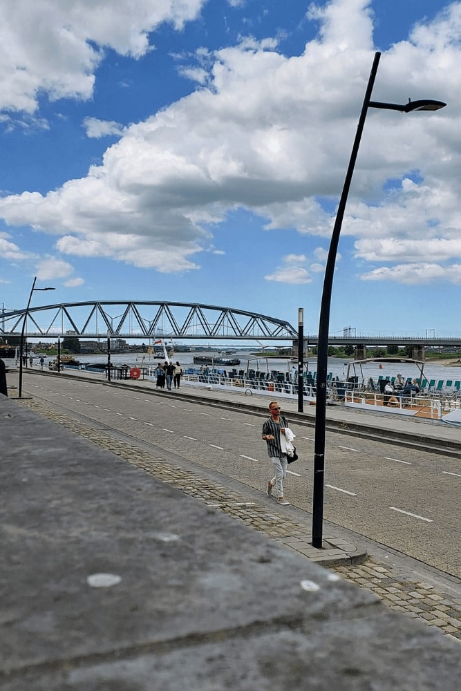 Spoorbrug railway bridge over the Waal River in Nijmegen
