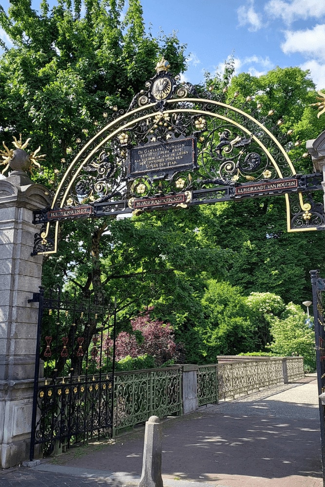 Gate entrance to Valkhof Park in Nijmegen